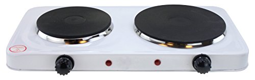 Preisvergleich Produktbild Elektrische Doppel Kochplatte Kochfeld Herdplatte Campingkocher Campingkocher (Weiss, Doppelkochfeld)