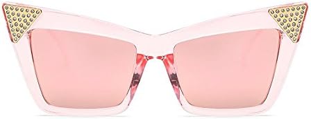 YAOHUI Fashion Big Box Cat Eye Sunglasses Quality Diamond Bright Butterfly Sunglasses , 1