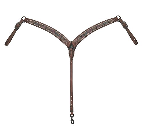 Weaver-Leather-Vintage-Paisley-Contoured-Breast-Collars-with-Pink-Overlays