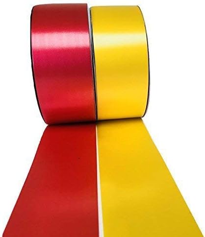 INERRA Ribbon Multipack - 2 x 100 Yard Rolls (Red & Yellow) Wedding Flowers Gift Decoration & Christmas
