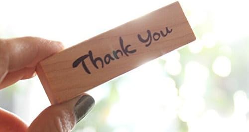 1 PCS Thank You Shape Korea DIY Wooden Rubber Stamp wooden seal craft seal paper stamp paper seal deco stamp inks pad