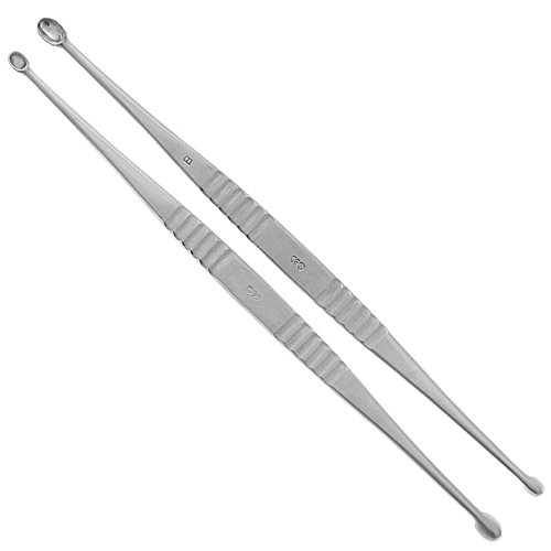 Großer Scharfer Löffel, Kosmetex Doppellöffel nach Volkmann, steriler Schaber, Zystenlöffel, Zystenschäler, 22 cm