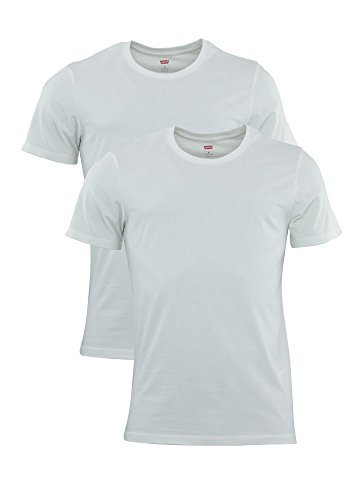 LEVIS Herren 2er Pack Basic Crew Shirts Unterhemden Rundausschnitt (WHITE, M) LEVIS Herren 2er Pack Basic Crew Shirts Unterhemden Rundausschnitt (WHITE, M)