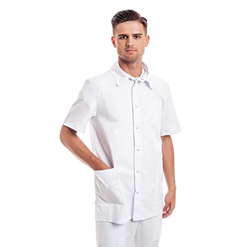 Vest Albus Bata de Laboratorio Hombre Medicina Sanitario Estudiantes (S)