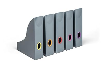 Durable 770657 Varicolor Lot de 5 boîtes de rangement Anthracite Range-revues