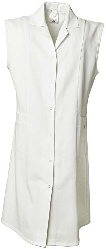 Planam 1692042 Size 42 Sleeve-Less BW Women's Coat - Pure White