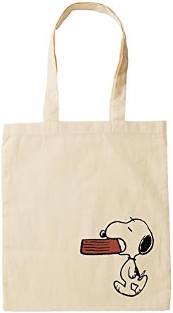 Snoopy Carrying Dog Bowl - Natural Cotton Snoopy Tote Bag. Adorable Snoopy Gift - Reusable Shopping Bag, Perfect Beach Bag & Shoulder Bag. Great Summer Tote Bag