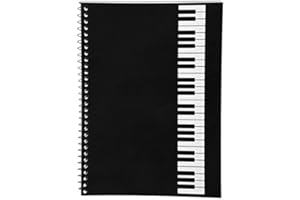 KINGPOINT Blank Sheet Music Notebook 50 Pages Music Sheet Spiral Notebook Music Writing Notebook, Piano Note Book Accessories (Piano Keyboard Notebook)