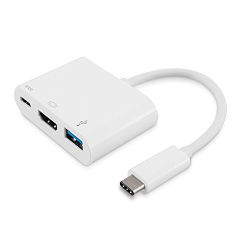 kwmobile USB 3.1 Typ C 3 Port Hub Adapter mit HDMI für Apple MacBook 12" Chromebook Pixel Nokia N1 MSI mainboardZ97 SanDisk LaCie HD in Weiß