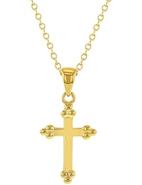 In Season Jewelry Mädchen Teens - Halskette Kleine Kreuz 925 Sterling Silber 40cm