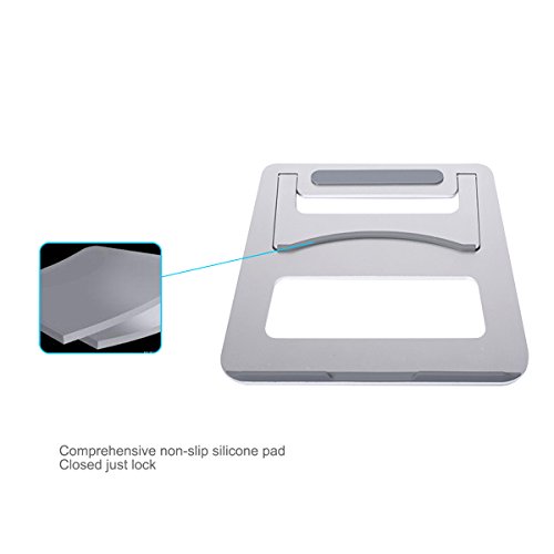 XFAY Ergonomic Aluminium Portabler Kühlend Laptopständer Notebookständer für Laptops, Notebook PC, MacBook (Silber) - 7