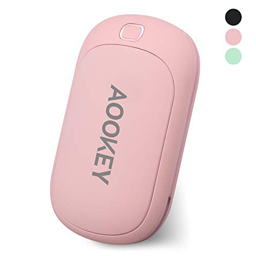 Aookey Scaldamani Ricaricabile USB Scaldamani Elettrico 5200mAh Power Bank Scaldamani Portatile, USB Ricaricabile Scaldamani Riutilizzabile con Riscaldamento Rapido Miglior Regalo Invernale