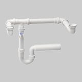  Raumspar-Doppelspülensiphon mit einem Geräteanschluss 1 1/2\