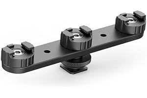WANGCL Cold Shoe Mount Triple Shoe Mount Extension Bar Hot Shoe Adapter Camera Bracket with 1/4 Screw for Tripod Microphone Compatible and for Canon Sony Camera