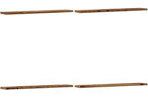 vidaXL Tablas de estantería 4 uds Madera ingeniería Negro 60x10x1,5 cm, Estante de estantería, Estante Extra, Estante de Pared