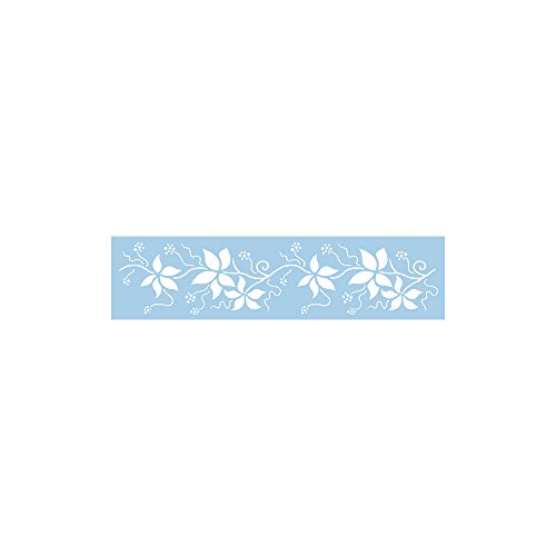 RAYHER 3846700 Schablone, 15 x 60 cm, SB-Beutel 1 Stück, Blätter-Bordüre