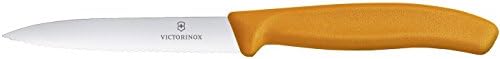 Victorinox Paring Knife Swiss Classic with pointed Tip/Wavy Edge, Stainless Steel, Orange, 30 x 5 x 5 cm
