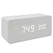 Produktbild GANGHENGYU Elektronische LED Digitale hölzerne Uhr Handy Drahtlose Ladestation Multifunktions Hause Desktop-Reisen Wecker (Weißes Holz Weißes Licht)