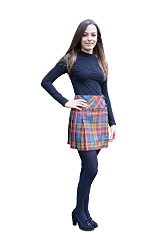 Glen Appin of Scotland - Falda - Falda Escocesa - para Mujer Amarillo Antique Buchanan UK 8