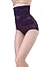 Bigood Women Cross Lace Boyshort High Waist Underpants Purple XXL Waist 80-86 cm