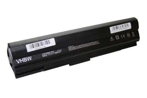 vhbw Li-Ion Akku 6600mAh (11.1V) schwarz für Notebook Laptop Asus Eee PC 1201, 1201HA, 1201HAB, 1201HAG, 1201K wie A32-UL20, 90-NX62B2000Y, UL2LA21.