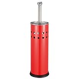 Top Home Solutions Toilet Brush and Holder, Red