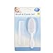 First Steps Baby Hair Brush & Comb Set in White - Soft & Gentle for Baby