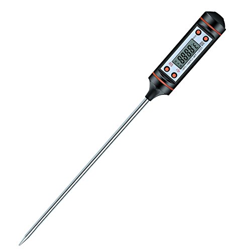 AMIR Digitale Küchenthermometer, Haushaltsthermometer, sofort lesbar mit langer Sonde, LCD-Bildschirm. Ideal für Braten, Grill, BBQ und Badewasser