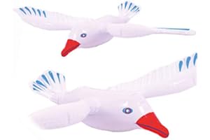 PARTY PERFECTO INFLATABLE SEAGULL Bird Hawaiian Beach Fancy Dress Party Accessory Decoration Blow Up 76cm Photo Booth