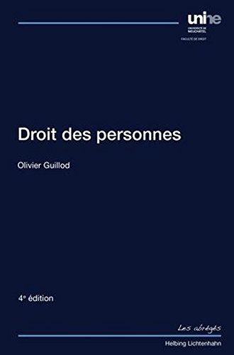 Preisvergleich Produktbild Droit des personnes (Collection Collection Neuchâteloise (CN))