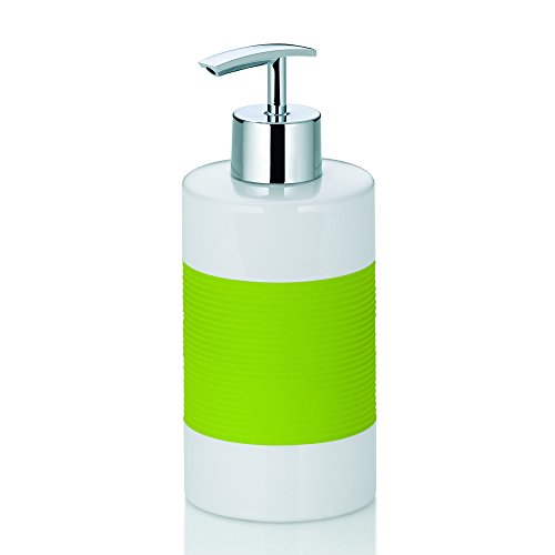 Kela 390158, 3-tlg. Badset, 1 Flüssig-Seifenspender/ 2 Becher, Keramik, Laletta, Grün - 2