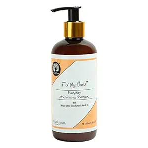 Fix My Curls Everyday Moisturizing Shampoo for Curly And Wavy Hair, pH Balancing, Itchy, Dry, Flaky Scalp Solution, Apple Cider Vinegar, Cruelty Free, Paraben & Silicone Free (250ml)