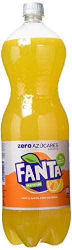 Fanta - Zero Naranja, Refresco con gas, 2 l, Botella de plástico