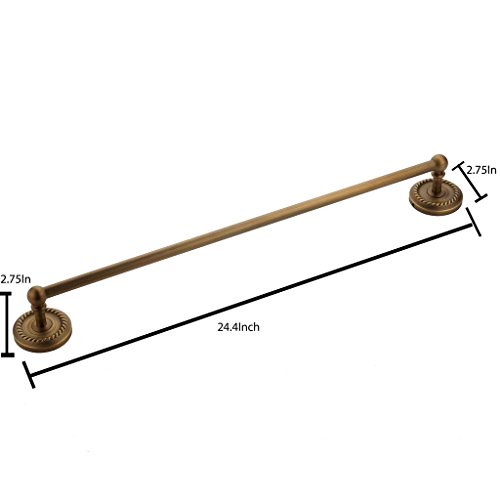 Weare Home Antik Einzeln geschnitzt Gelb Messing Alle Kupfer Bronze Handtuchhalter Wandmontage Wandhalter Stange - 2