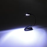 COM-FOUR® LED Leselampe,Reiselampe, Still Licht, Klemmleuchte mit Standplatz, Arbeitsplatzleuchte, LED Leselampe mit Klammer für eBook klemmbar, mit Schwanenhals ca 21 cm - 5