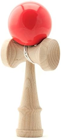 Kendama Skill Game with Red Ball Wooden Toys Wooden Backstop Japanese Skill Game