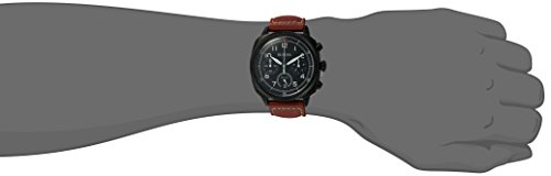 Bulova Military Men's Quartz Watch with Black Dial Analogue Display and Brown Leather Strap