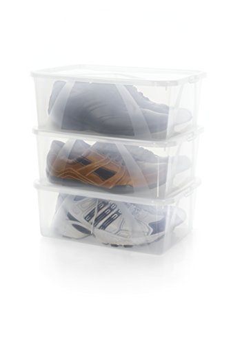 Rotho 1164305073 Aufbewahrungsboxen-Set Arco mit Deckel, 3-er Set, Inhalt pro Box 10 L, circa 36,5 x 26,5 x 13,5 cm, lime grün - 3