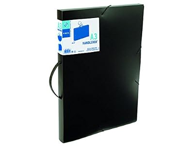 Viquel CHEMISE 3 RABATS PORTE DOCUMENTS AVEC POIGNEE FORMAT A3 NOIR EN POLYPROPYLENE 8/10