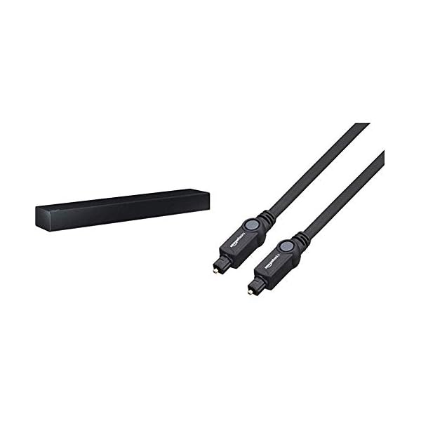 Samsung HW-N300/ZG Soundbar (Bluetooth, Virtueller Surround Sound) Schwarz & AmazonBasics Toslink Optisches Digital-Audiokabel, 1 m