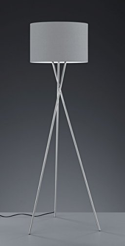 Preisvergleich Produktbild Khl LED Stehlampe Standleuchte Prag Stoffschirm Dreifuß grau 9W E27 KH40031042