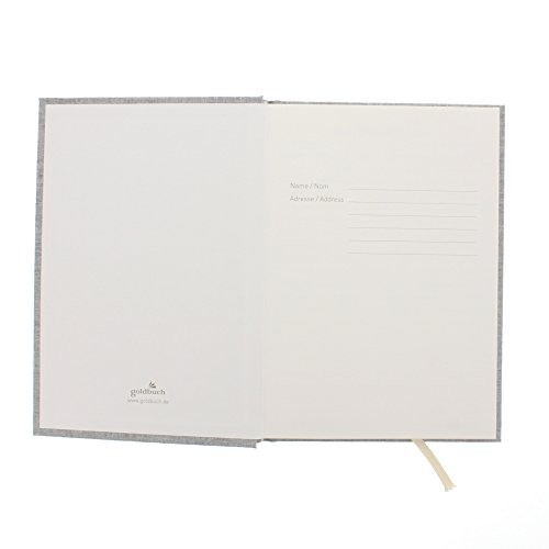 Goldbuch Notizbuch A5, Linum, 200 chamoisfarbene, linierte Seiten, Leinen, Grau, 64819 - 3
