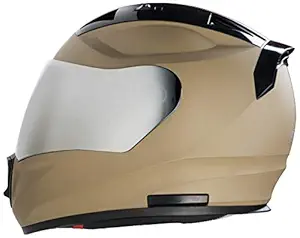 Steelbird SA-1 7Wings Aeronautics Full Face Matt Finish Desert Storm Helmet Fitted with Clear and Extra Chrome Silver Visor (Large 600 mm )