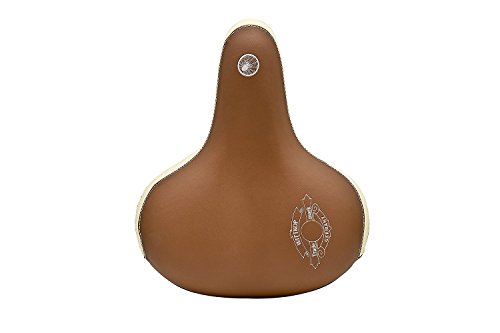 Büchel Wittkop Sattel, BIG Cappuchino mit Gel, mit Kloben, mit zweifarbiger Satteldecke (braun-beige) und rotem Reflektor, 95201 - 3