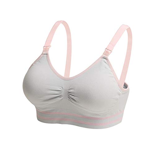 i-baby Reggiseno Allattamento Senza Ferretto e Senza Cuciture Donna Intimo per Premaman per Un Facile Cambiamento con Removibili Cuscinetti del Reggiseno Staccabili x4 (Grave, M)