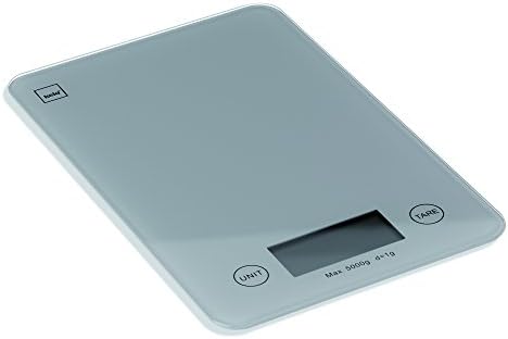 kela Pinta Kitchen Scales Glass Opal Grey 15.0 x 23.0 x 1.5 cm, Gray, 15 x 23 x 1.5 cm