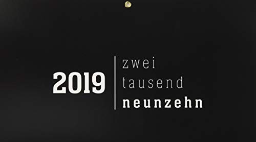 4-Monatskalender Black 2019 - Wandkalender / Bürokalender (34,5 x 100 geöffnet) - faltbar - mit Datumsschieber