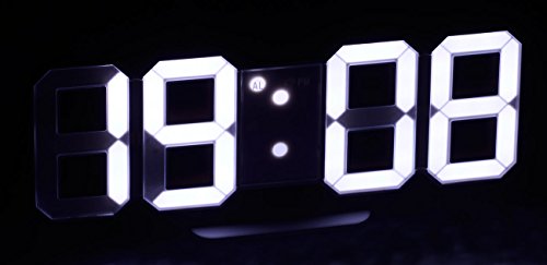 Lunartec Große Digital-LED-Tisch- & Wanduhr, 7 Segmente, dimmbar, Wecker, 21 cm - 6