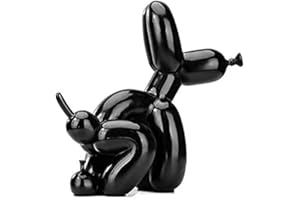 ‎SURUIM suruim Squat Ballon Hund Statue Harz Skulptur Home Decor Modern Schreibtisch Büro Home Dekoration Zubehör für Wohnzimmer Tier Figuren (schwarz)