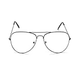 Vintage Pilotenbrille Metallrahmen Fensterglas Brille Ohne...